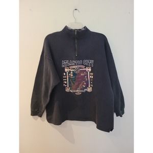 Atlantic city Men's Vintage Black Sweatshirt Size XL